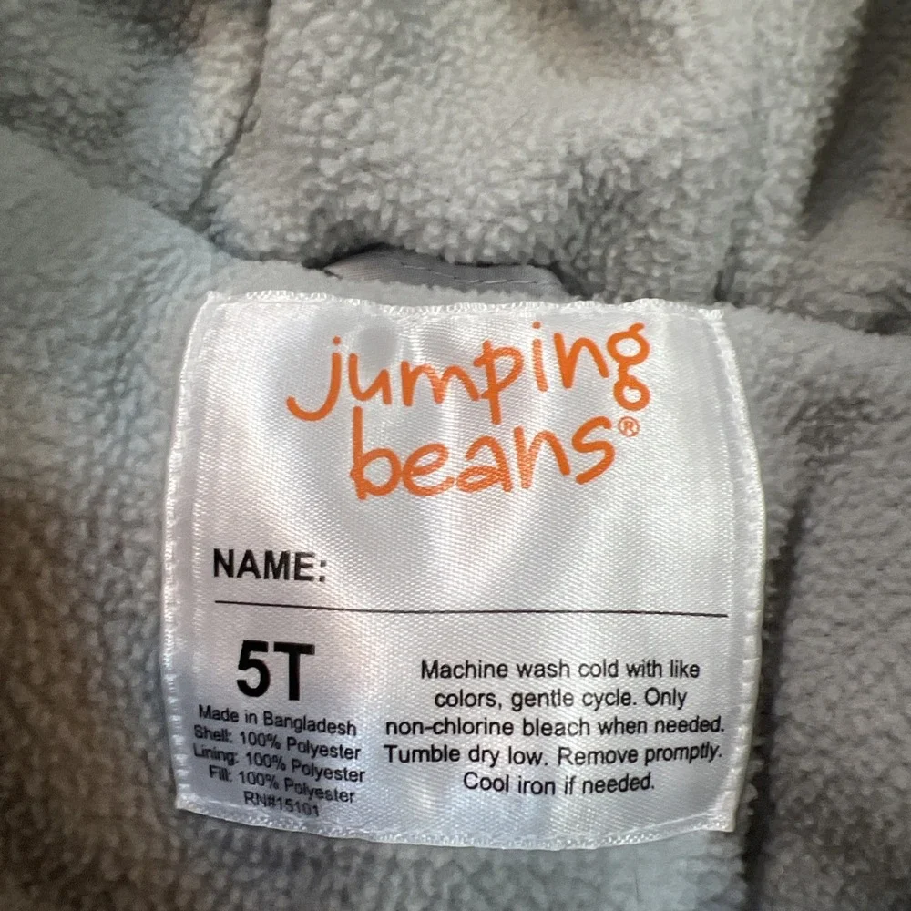 Jumping Beans Little Boys Blue Puffer Hoodie Jacket Size 5t Warm Packable Hangin